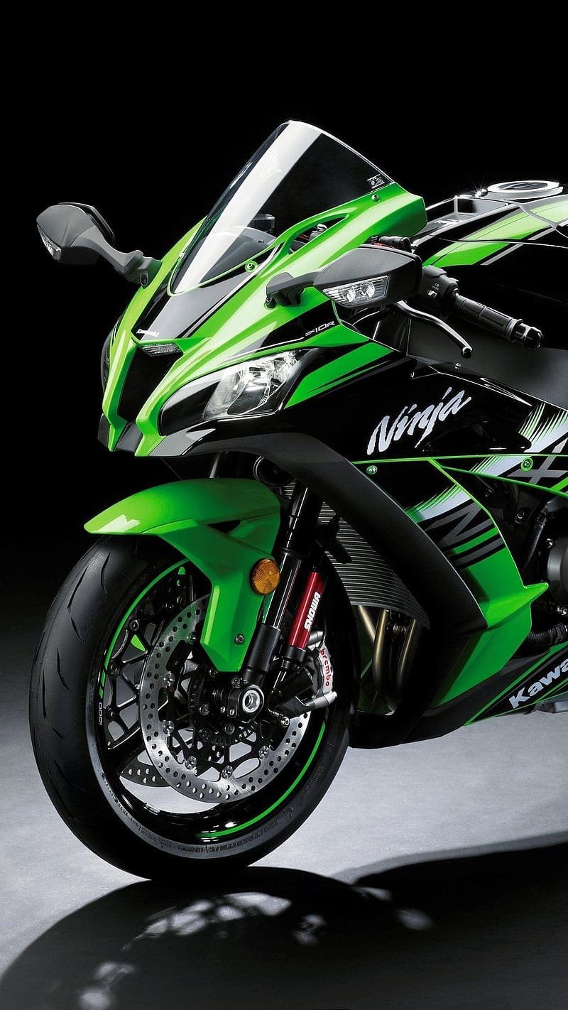 Kawasaki Ninja H2r, In Green Color, green color, sports bike, parked, HD phone wallpaper