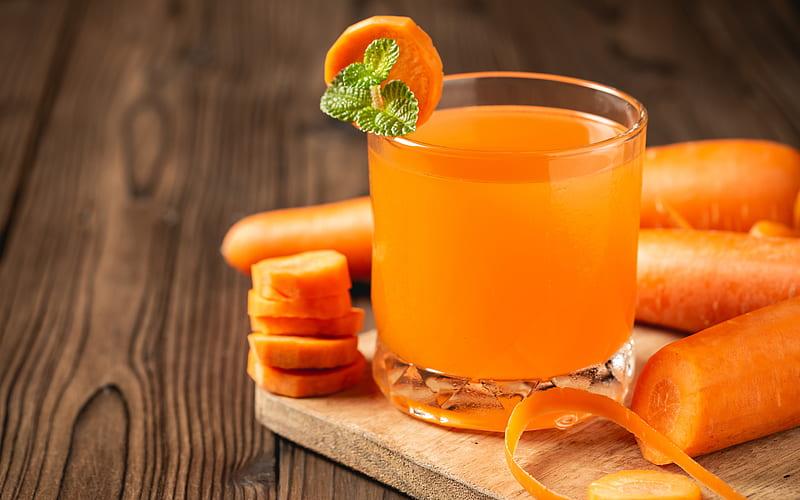 carrot juice, vegetables juice, carrot, glass of juice, healthy food, HD wallpaper