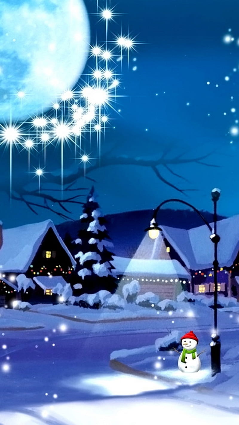 Snow man, winter, christmas, natal, here, winter is here, xmas, season,  night, HD phone wallpaper | Peakpx