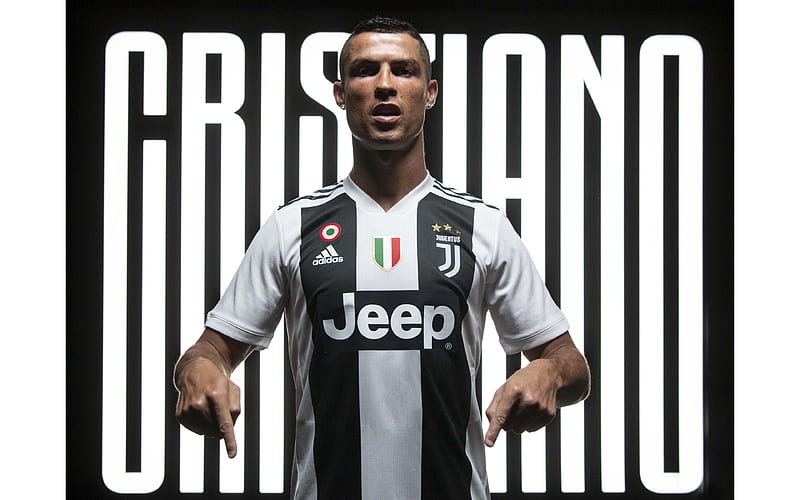 Cristiano Ronaldo, 2018, fan art, CR7 Juve, Juventus, soccer, Serie A, Ronaldo, CR7, creative, footballers, Juventus FC, Bianconeri, HD wallpaper