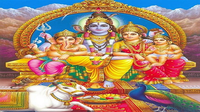 Lord Shiva And Family, family, lord, bonito, kartikeya, kailasha, supreme,  hindu, HD wallpaper | Peakpx