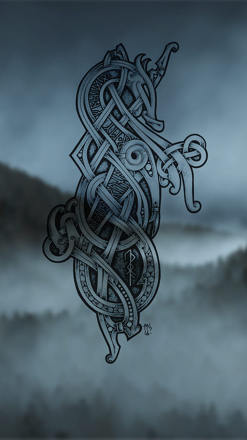 Jormungandr, Vikings, blurred, dark, dragon, viking, HD phone wallpaper |  Peakpx