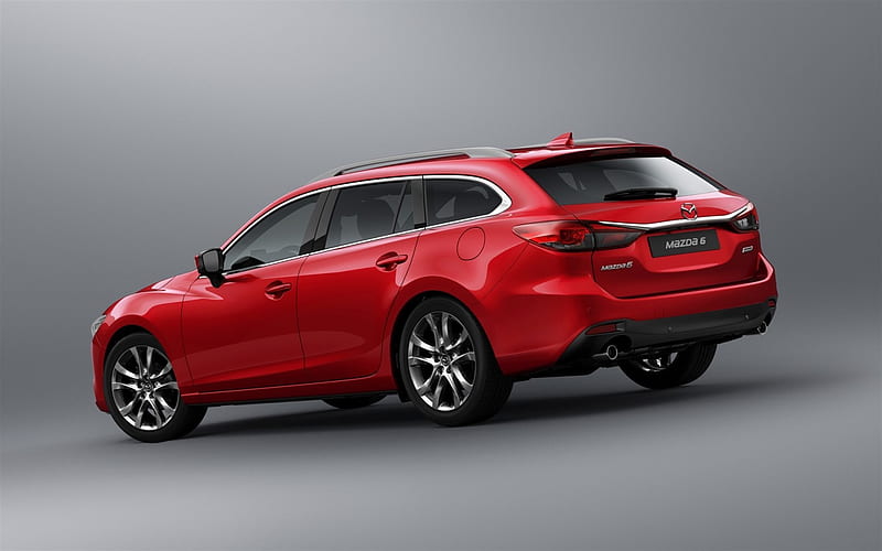 Mazda 6, 2016, wagon, red Mazda, HD wallpaper