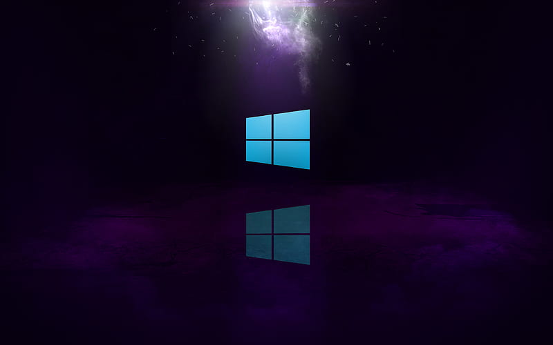 Windows 10, purple background, Windows logo, Microsoft, HD wallpaper