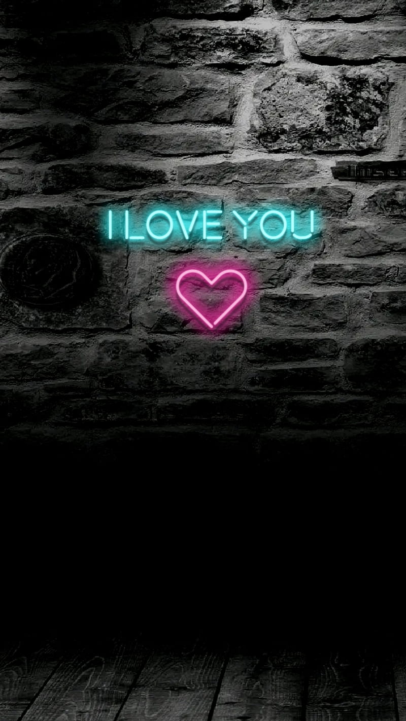 I Love You Neon Lights, I, Qubix, black, bulb, dark, effect ...