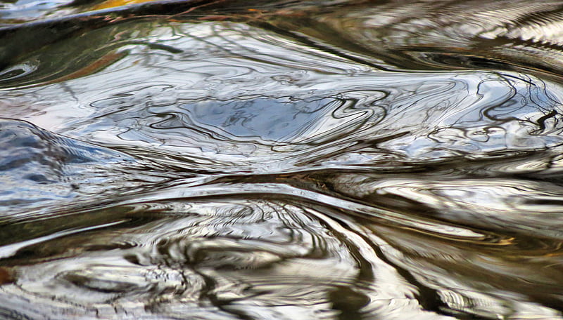 River through rapids, reflections of trees, mirror, river, reflections