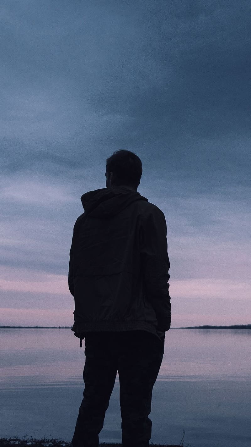 Sad Emotional, Alone Boy Standing Near Lake, alone boy, HD phone wallpaper