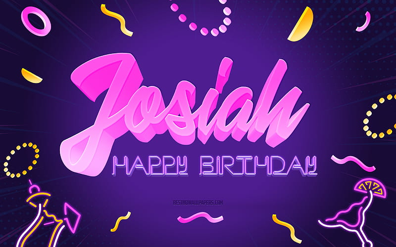 Happy Birtay Josiah Purple Party Background, Josiah, creative art, Happy Josiah birtay, Josiah name, Josiah Birtay, Birtay Party Background, HD wallpaper