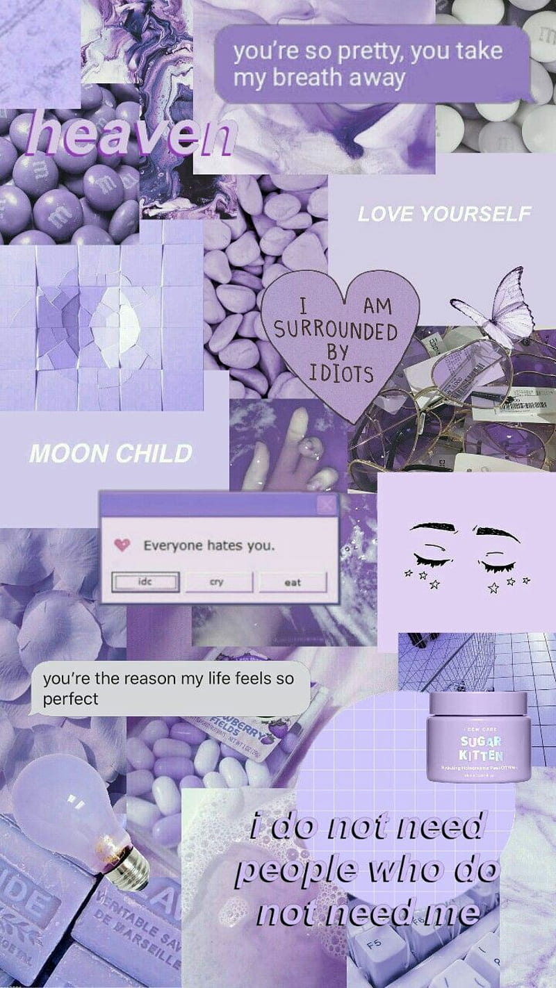 Purple collage, broken, heart, HD phone wallpaper