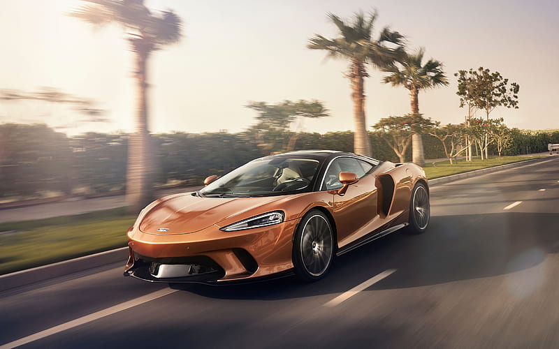 2020, McLaren GT, bronze supercar, front view, sports coupe, new bronze, British sports cars, McLaren, HD wallpaper