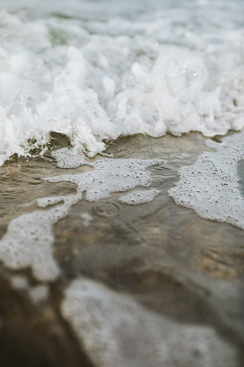Water Waves on Brown Sand, HD phone wallpaper