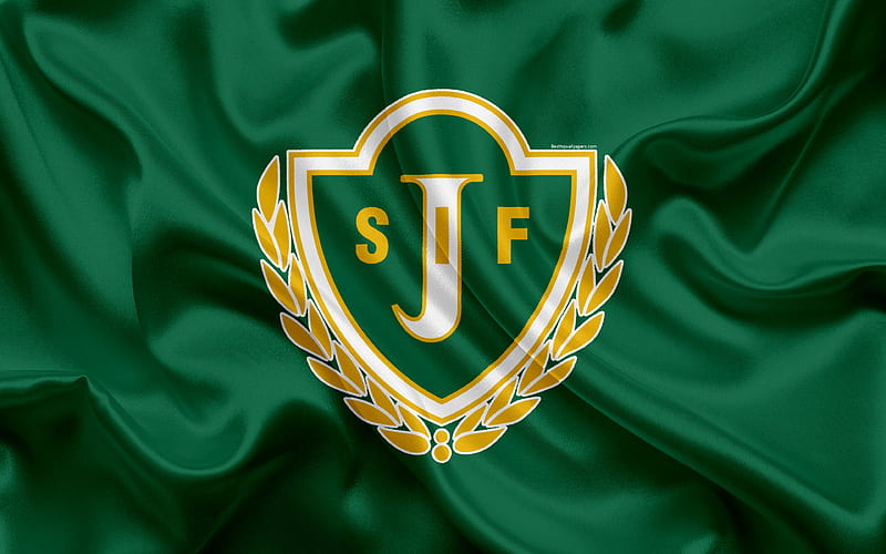 Jonkopings FC Swedish football club, logo, emblem, Allsvenskan, football, Jonkoping, Sweden, silk flag, Swedish Football Championships, HD wallpaper
