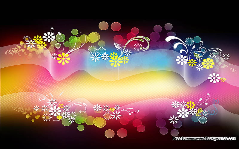 VECTOR RAINBOW, flowers, rainbow, vector, HD wallpaper