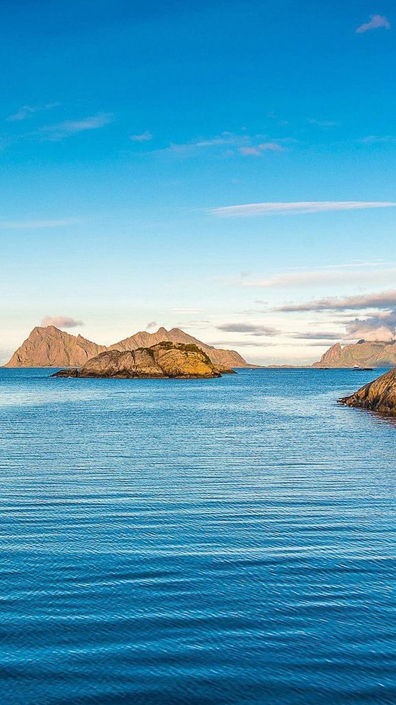 Nature , simple, blue, rocks, sea, sky, HD phone wallpaper
