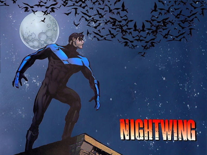 Nightwing, dick, greyson, grayson, robin, bruce, comics, batman, dc, wing, wayne, night, HD wallpaper