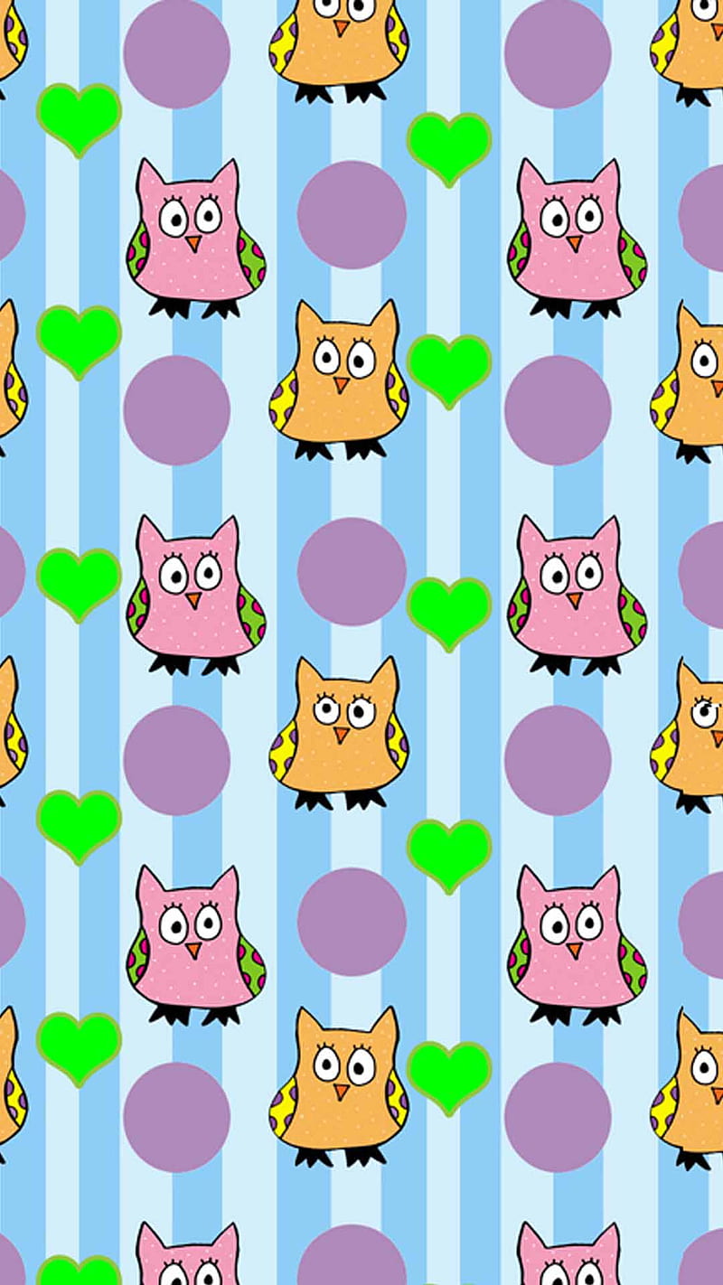Owls, cute, corazones, valentine, HD mobile wallpaper | Peakpx