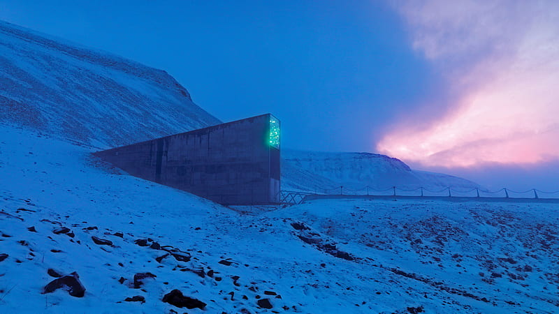 Svalbard Global Seed Vault, Svalbard, Norway, HD wallpaper