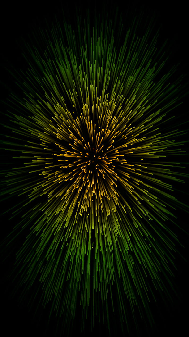 Explosion, abstract, black, color, fireworks, green, orange, yellow, HD phone wallpaper