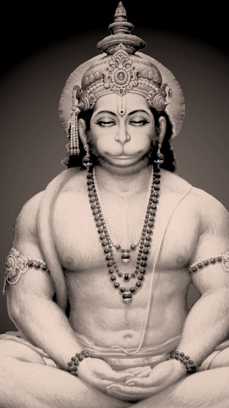 Hanuman , white and black, HD phone wallpaper