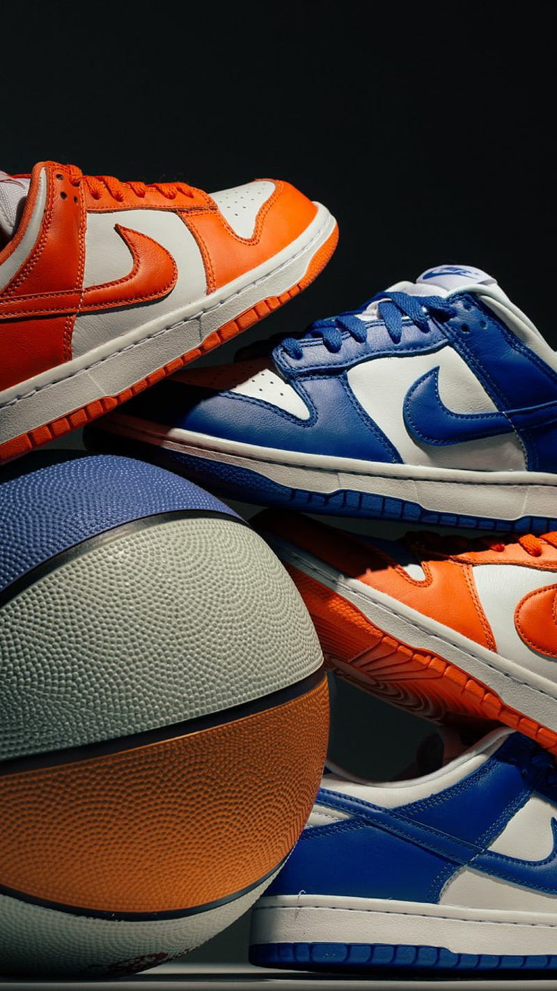 Nike dunk Syracuse, michael, orange, basket, basketball, blue, jordan, HD phone wallpaper