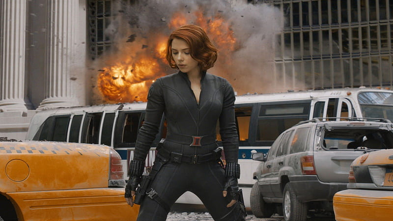 Avengers, fire, redhead, people, bonito, movies, sexy, women, HD wallpaper