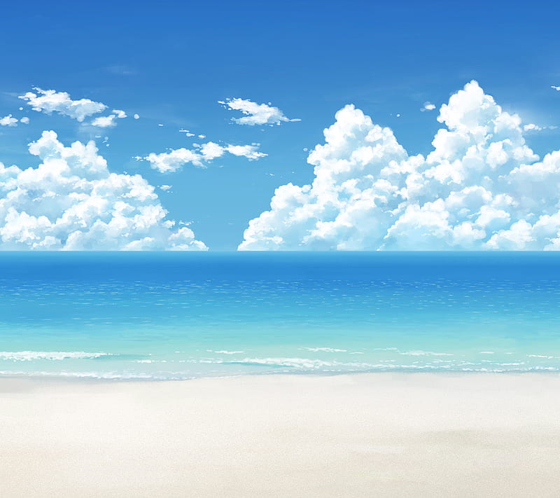 Playa, anime, bonito, pintura, bonita, Fondo de pantalla HD | Peakpx