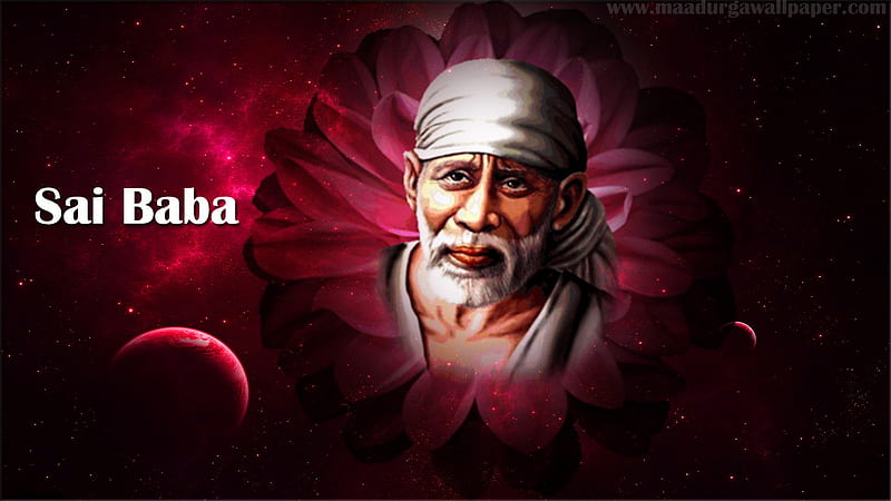God Sai Baba Face In Flower Galaxy Space Background Sai Baba, HD wallpaper  | Peakpx