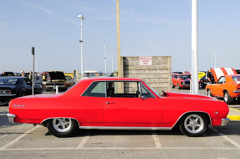 1965-Chevelle, Classic, Red, GM, Muscle, HD wallpaper