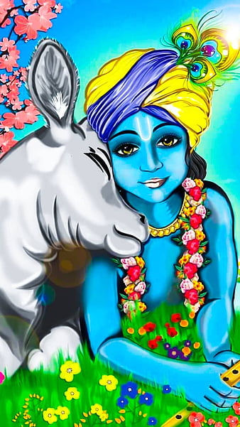 Lord Krishna Animation, lord krishna, religious, hindu god, god, cartoon,  HD phone wallpaper | Peakpx