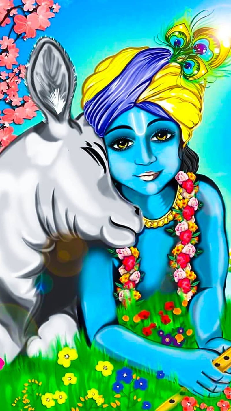 Krishna Animation, lord krishna, cartoon, riligious, hindu god, bhakti,  devotional, HD phone wallpaper | Peakpx