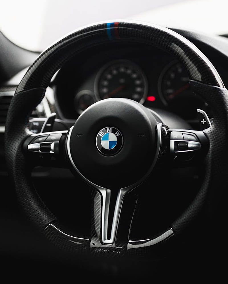 M3 Interior, bmw, f80, luxury, m performance, steering wheel, car, vehicle, HD phone wallpaper