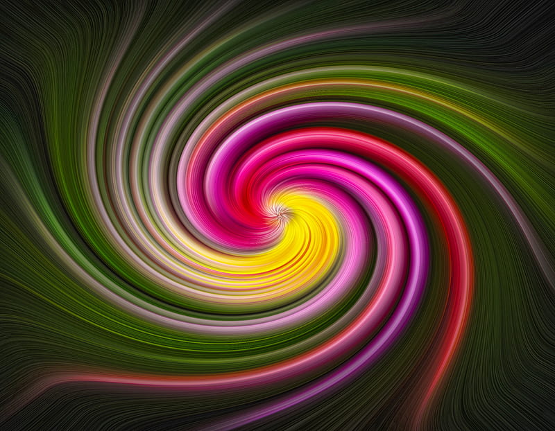 funnel, lines, distortion, abstraction, colorful, HD wallpaper
