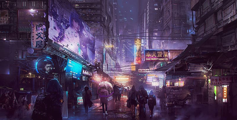 Cyberpunk, Sci Fi, Cyberpunk Cityscape, HD wallpaper