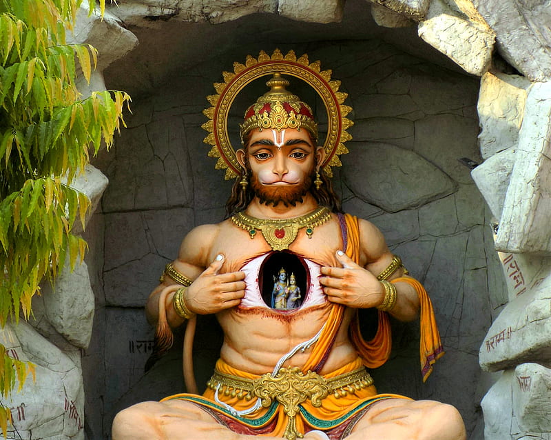Hanuman Ji, eye, head, positive, heart, HD wallpaper