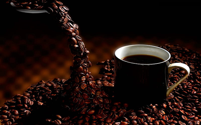 GOOD MORNING COFFEE..SERVED WITH :-), still life, coffee, gourmet, beans, HD wallpaper
