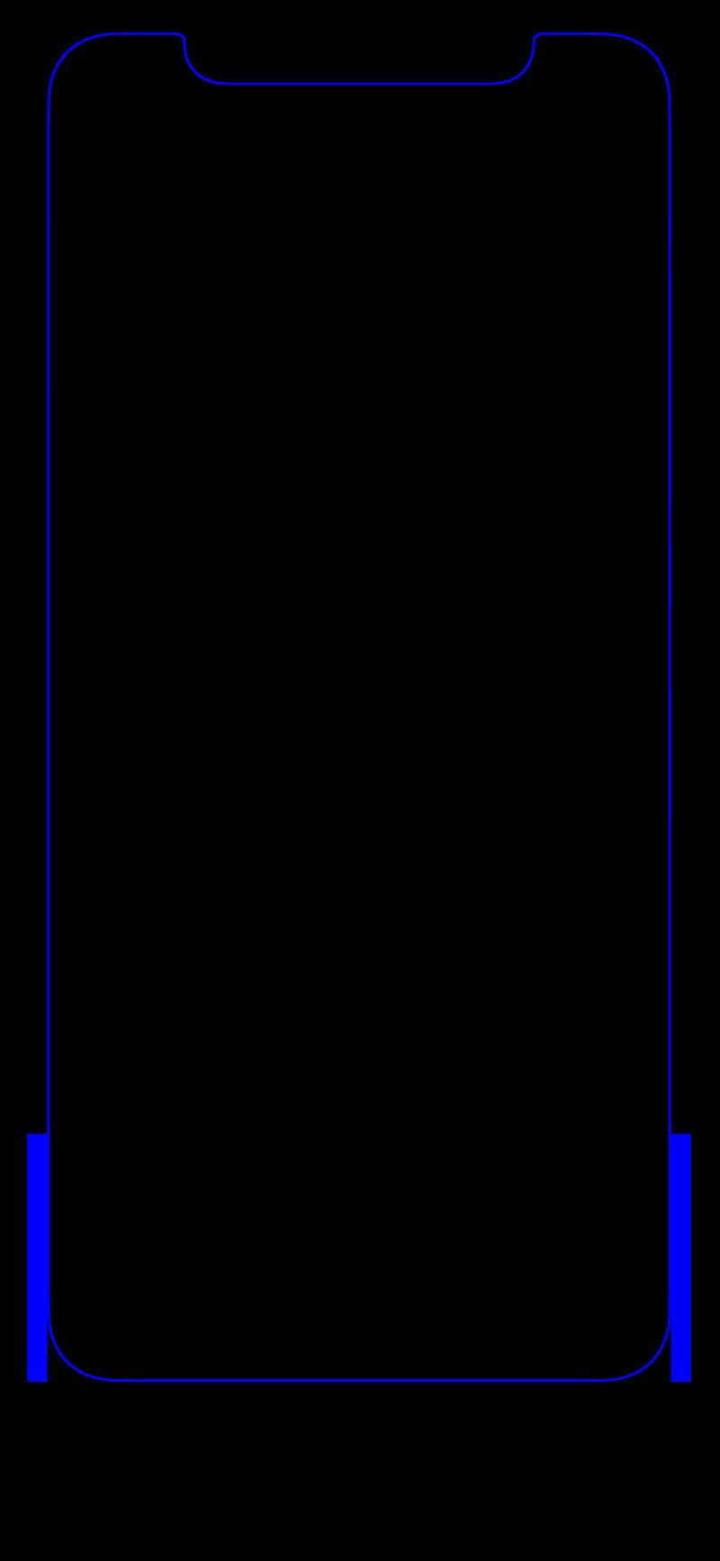 the X blue, black, border, edge, iphonex, thex, HD phone wallpaper