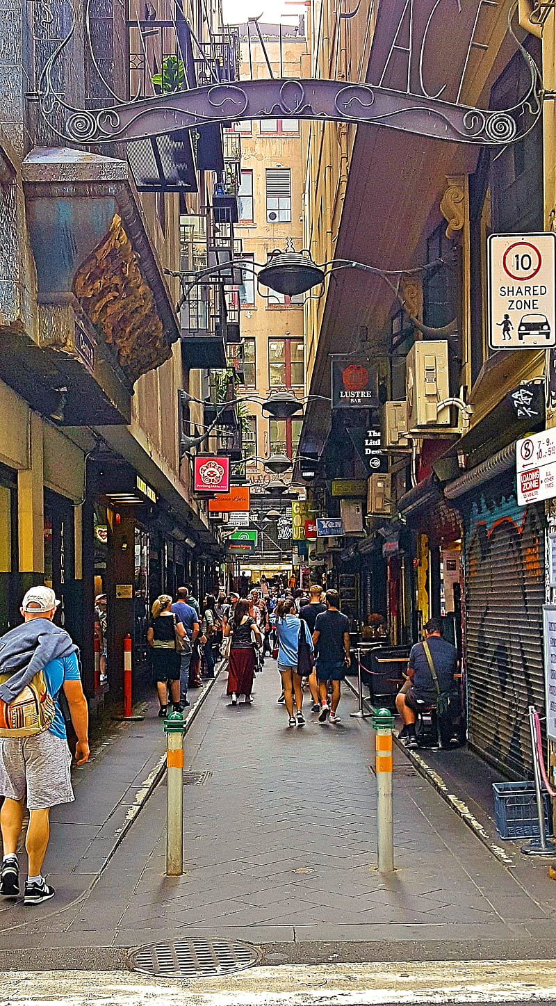 Melbourne Laneway, alley, alleyway, centre place, lane, old, street, HD phone wallpaper