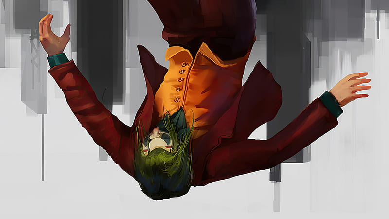 Joker Falling, joker, superheroes, artwork, artist, artstation, HD wallpaper