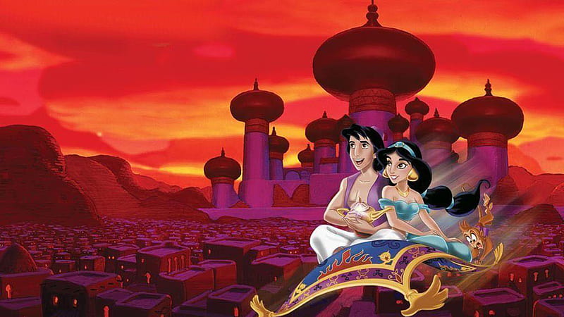 Aladdin & Jasmine Disney, HD wallpaper