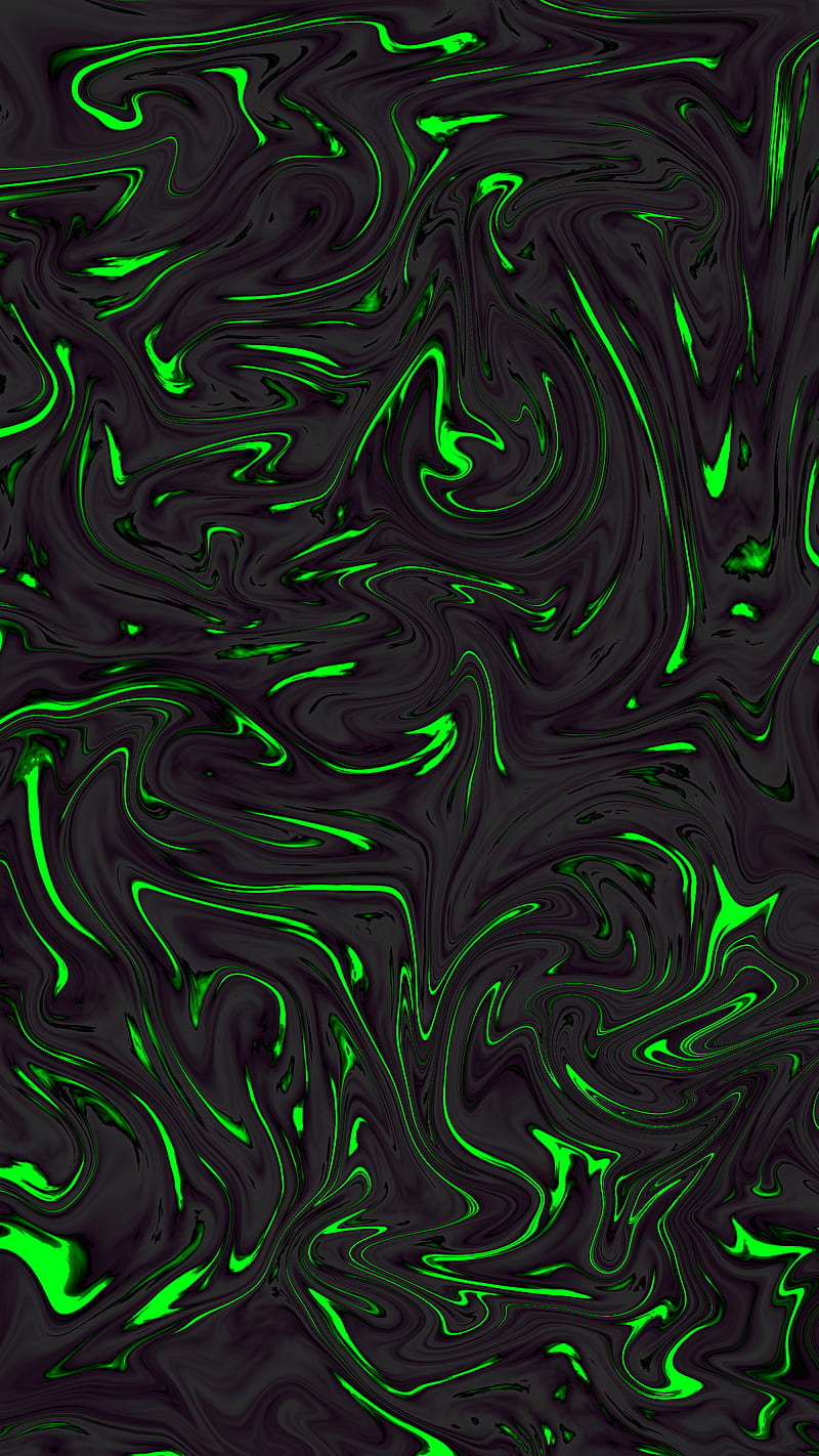 Green Lava Flow, abstract, black, colors, glow, liquid, HD phone ...