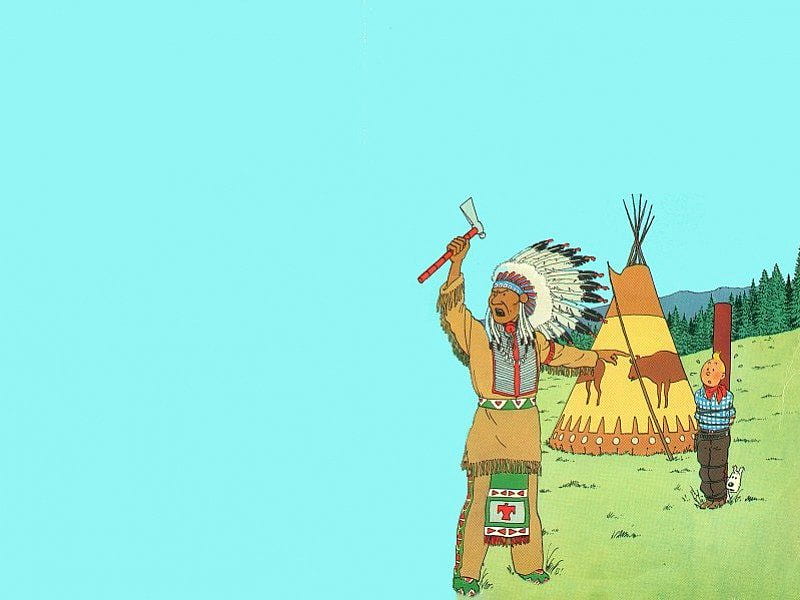 Tintin en Amerique, cartoons, tintin, herge, indian, cartoon, snowy, comic,  cool, HD wallpaper | Peakpx