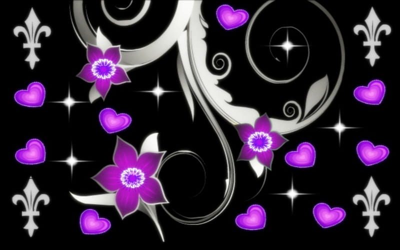 Sweet Violets, violet dream, ultra violet, violet hearts and flowers, scented violets, HD wallpaper