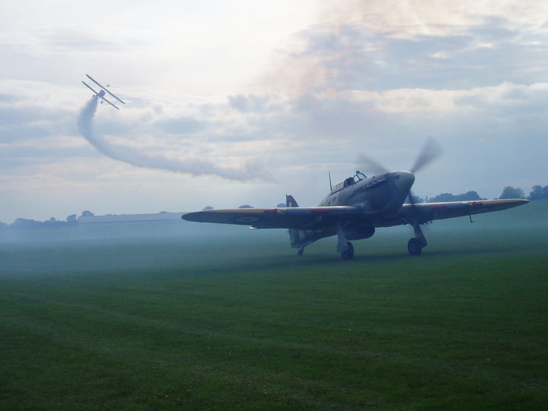 Sywell Air Show., aerodrome, planes, smoke, excitment, HD wallpaper