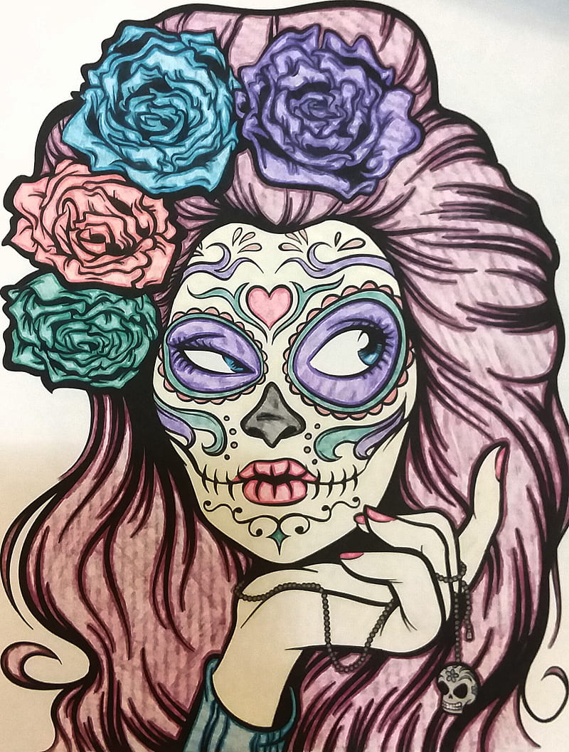 Beautiful Sugar Skull Women Paint By Numbers - Paint By Numbers