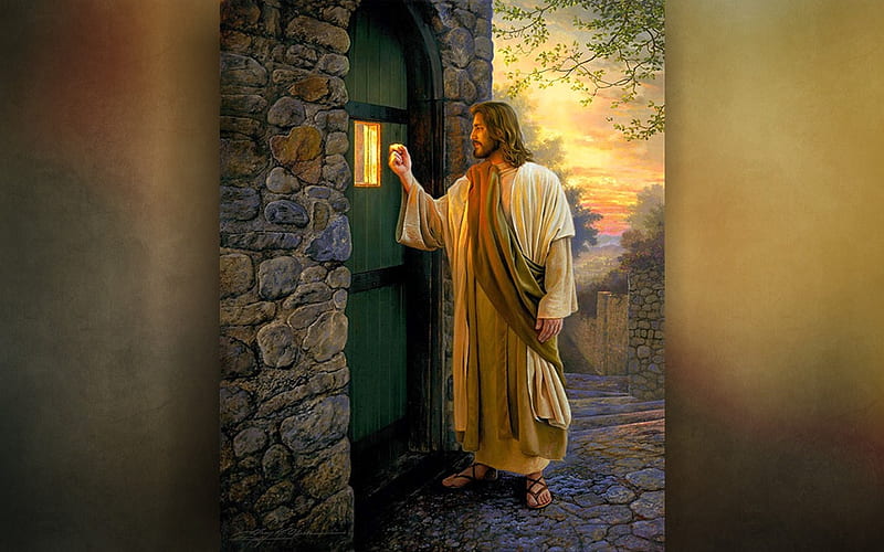 Jesus Knocking, knocking, Christ, Jesus, door, HD wallpaper