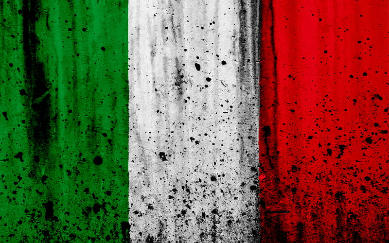 flag of Italy grunge, stone texture, Italian flag, Europe, Italy, national symbols, Italy national flag, HD wallpaper