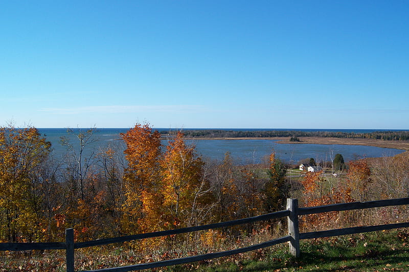 Lake Michigan in Oct., fall, epoufette, scenic, mi, lake michigan, michigan, HD wallpaper