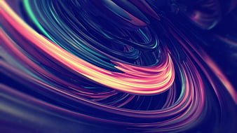 abstraction, colorful, glow, fractal, 3d, HD wallpaper