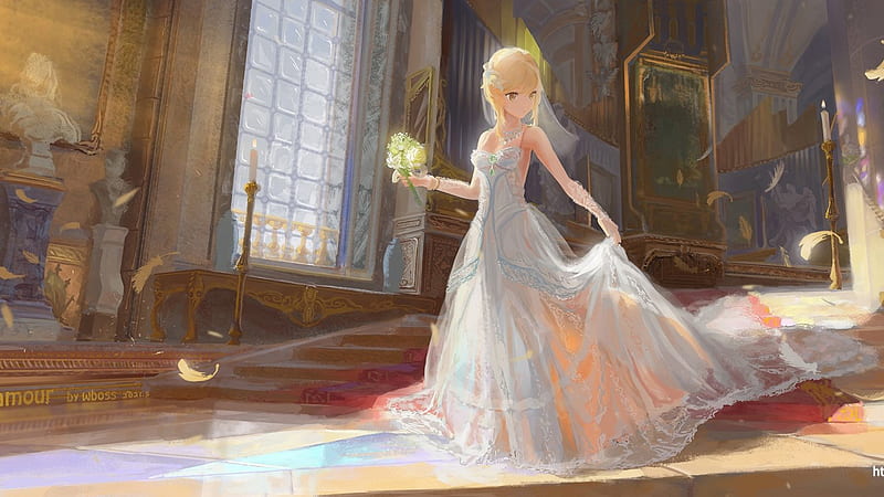 Lumine Bride White Dress Genshin Impact, HD wallpaper