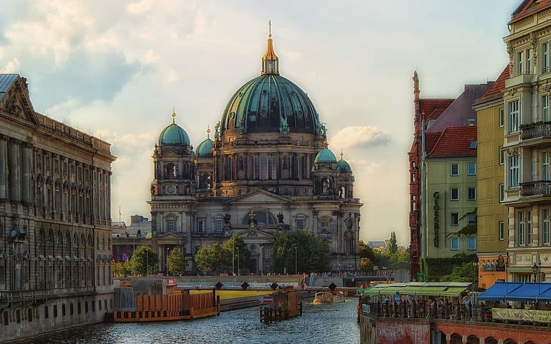 Architecture, City, Cathedral, Dome, , Religious, Berlin Cathedral, Cathedrals, HD wallpaper